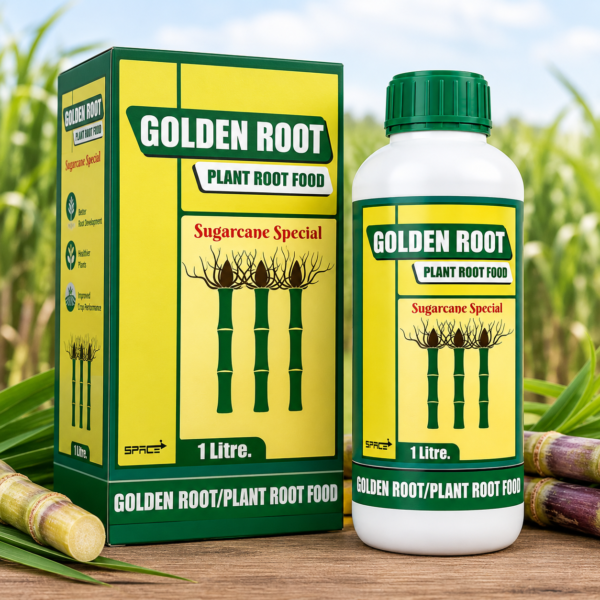 Golden Root Plant Root Food Sugarcane Special 1 Litre Bottle and Packaging